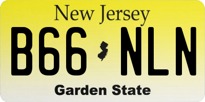 NJ license plate B66NLN