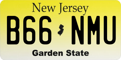 NJ license plate B66NMU