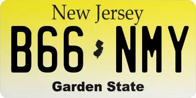 NJ license plate B66NMY