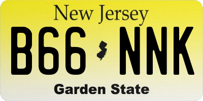 NJ license plate B66NNK