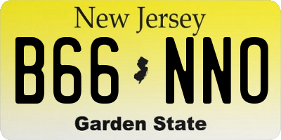 NJ license plate B66NNO