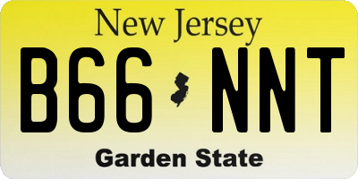 NJ license plate B66NNT