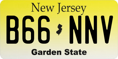 NJ license plate B66NNV