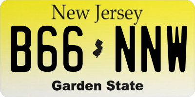 NJ license plate B66NNW
