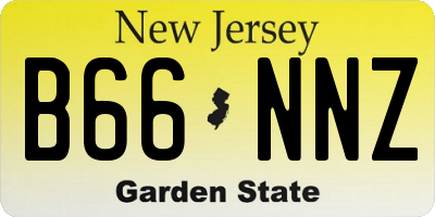 NJ license plate B66NNZ