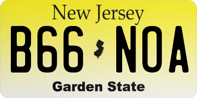 NJ license plate B66NOA