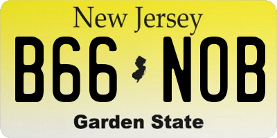 NJ license plate B66NOB