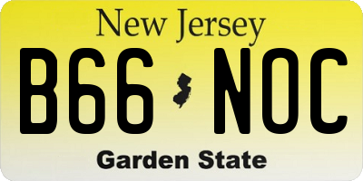 NJ license plate B66NOC