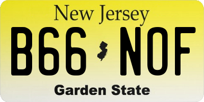 NJ license plate B66NOF
