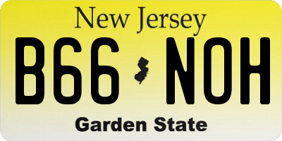 NJ license plate B66NOH