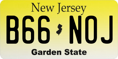 NJ license plate B66NOJ