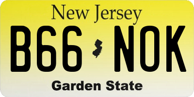 NJ license plate B66NOK