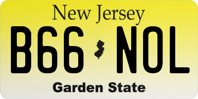 NJ license plate B66NOL
