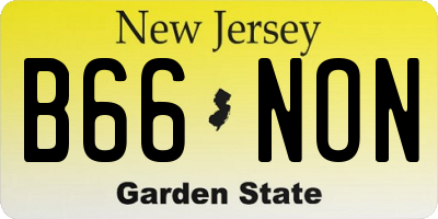 NJ license plate B66NON