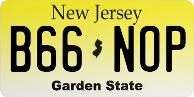 NJ license plate B66NOP