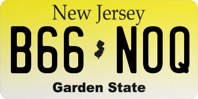 NJ license plate B66NOQ