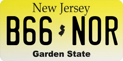 NJ license plate B66NOR