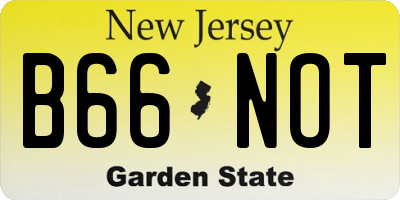 NJ license plate B66NOT