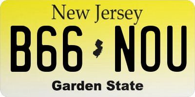 NJ license plate B66NOU