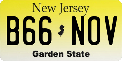 NJ license plate B66NOV