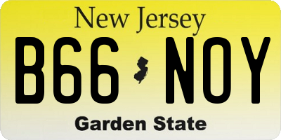 NJ license plate B66NOY