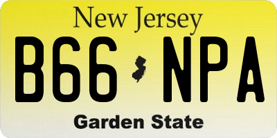 NJ license plate B66NPA