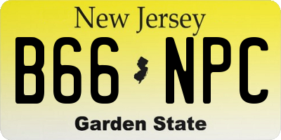 NJ license plate B66NPC