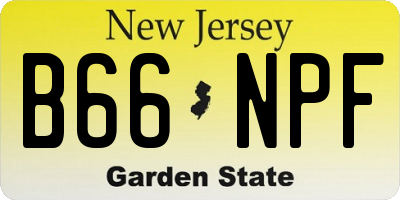 NJ license plate B66NPF
