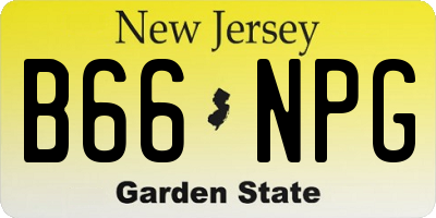 NJ license plate B66NPG