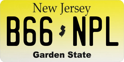 NJ license plate B66NPL