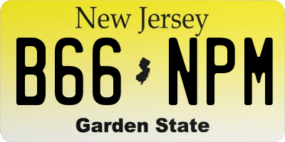 NJ license plate B66NPM