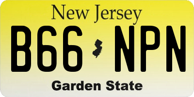NJ license plate B66NPN