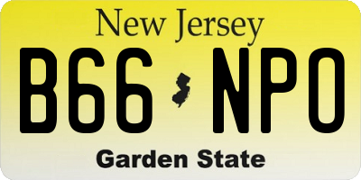 NJ license plate B66NPO