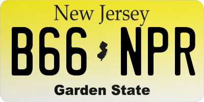 NJ license plate B66NPR