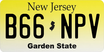 NJ license plate B66NPV