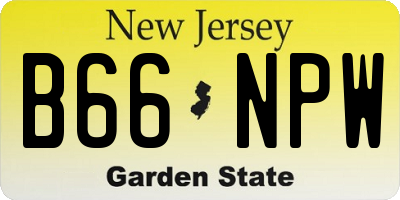 NJ license plate B66NPW