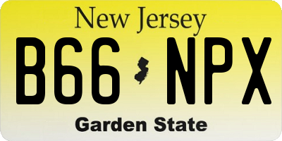 NJ license plate B66NPX