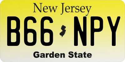 NJ license plate B66NPY