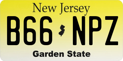 NJ license plate B66NPZ