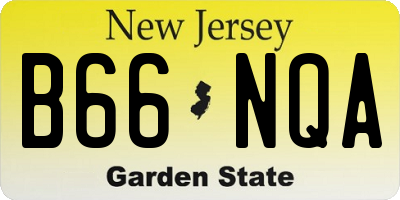 NJ license plate B66NQA