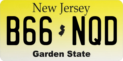 NJ license plate B66NQD