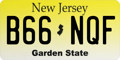 NJ license plate B66NQF