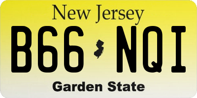 NJ license plate B66NQI