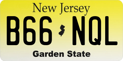 NJ license plate B66NQL