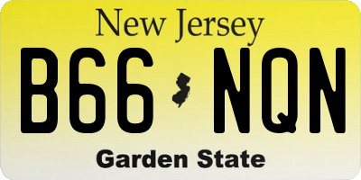 NJ license plate B66NQN