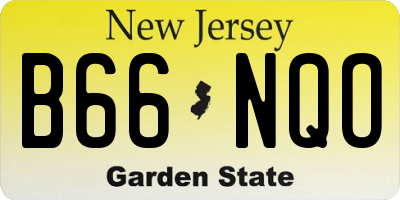 NJ license plate B66NQO