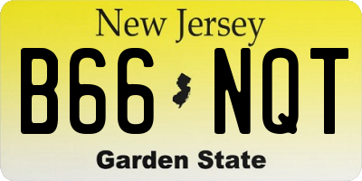 NJ license plate B66NQT