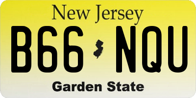 NJ license plate B66NQU