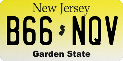 NJ license plate B66NQV