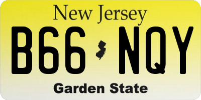 NJ license plate B66NQY